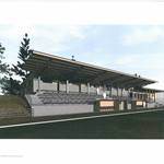 Zázemí a tribuna fotbalového hřiště